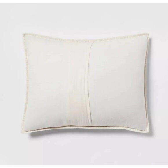 Printed Voile Tonal Floral Quilt Sham - Threshold - Standard Ivory/Camel NEW - Picture 2 of 6